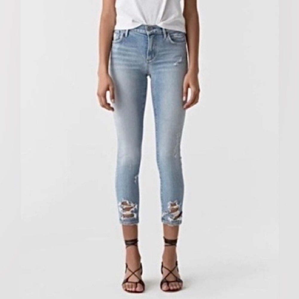 Agolde | Women's Light Blue Distressed Sophie High Rise Skinny Jeans Size 26
